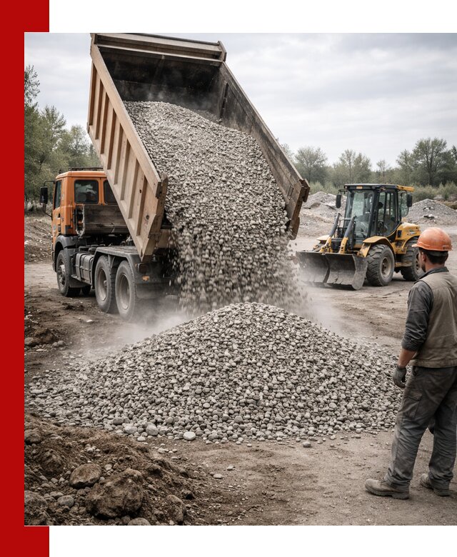 Доставка щебня в Балашове крупными и мелкими фракциями