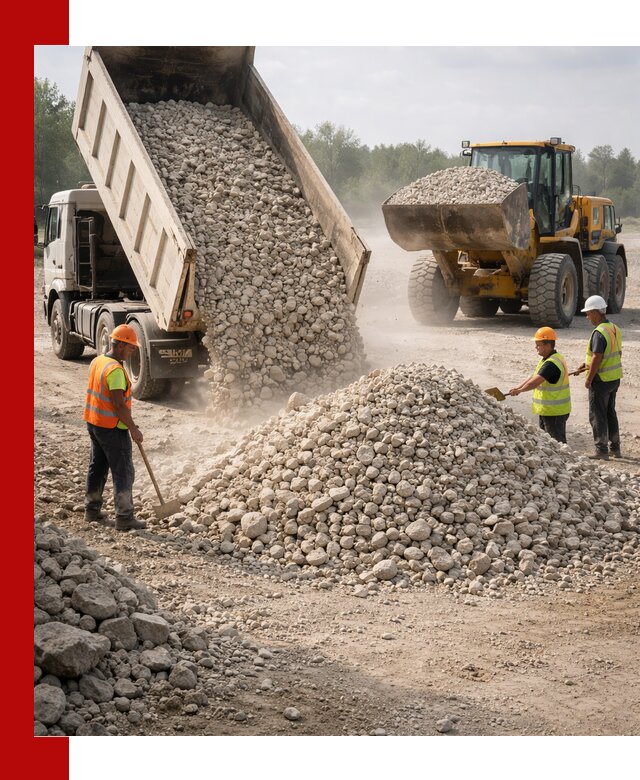 Доставка известнякового щебня фр. 40-70 в Балашове