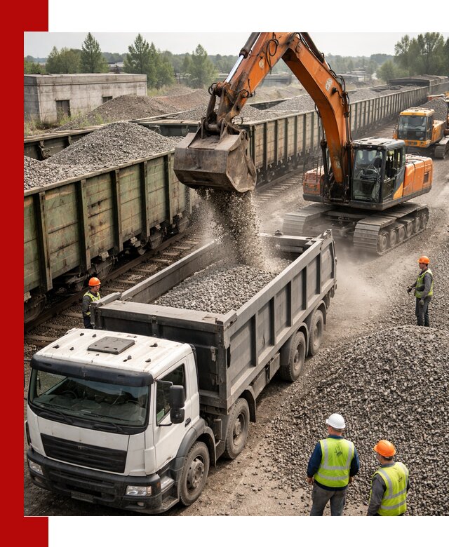 Железнодорожный щебень фракция 25–60 для поставок в Балашове