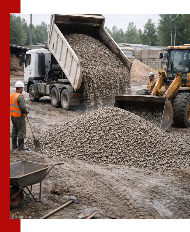 Мытый гравий с доставкой в Балашове от карьера до участка