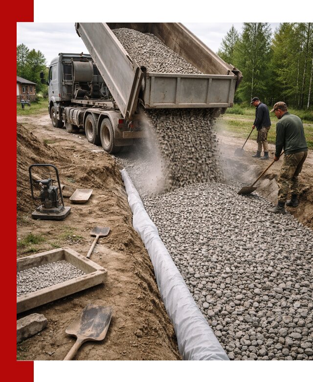 Гравий для дренажа с доставкой в Балашове качественный и недорогой