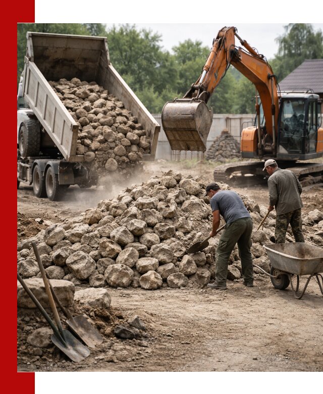 Доставка и разгрузка бутового камня в Балашове