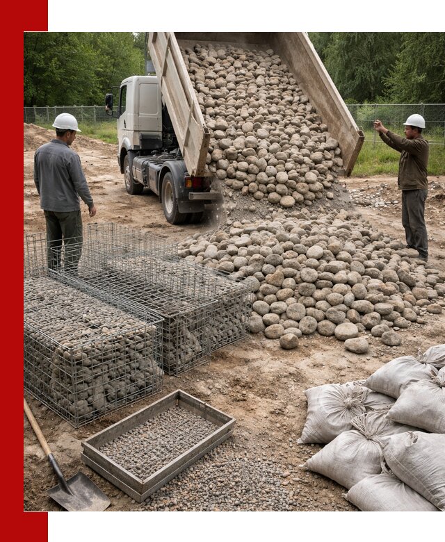 Камень для габионов фракция 70–151 в Балашове