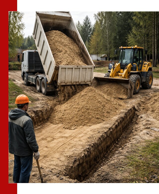 Доставка песчаного грунта в Балашове для строительных работ