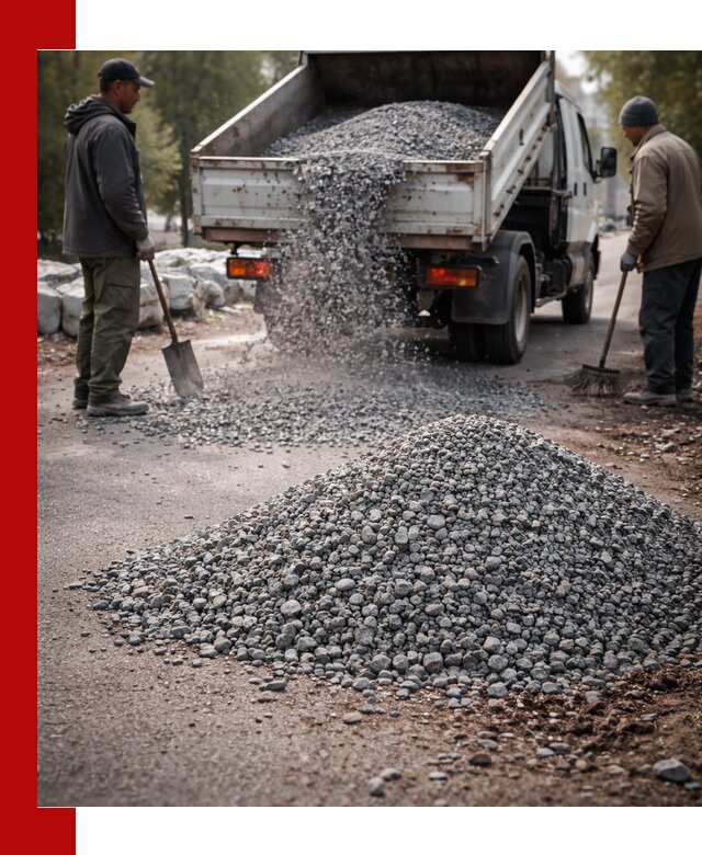 Гранитная крошка для посыпки дорог и тротуаров в Балашове