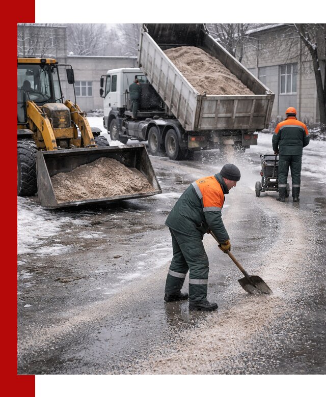 Реагент против гололеда с доставкой и нанесением в Балашове