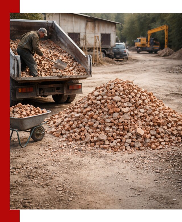 Доставка и подушка из боя кирпича с разгрузкой в Балашове