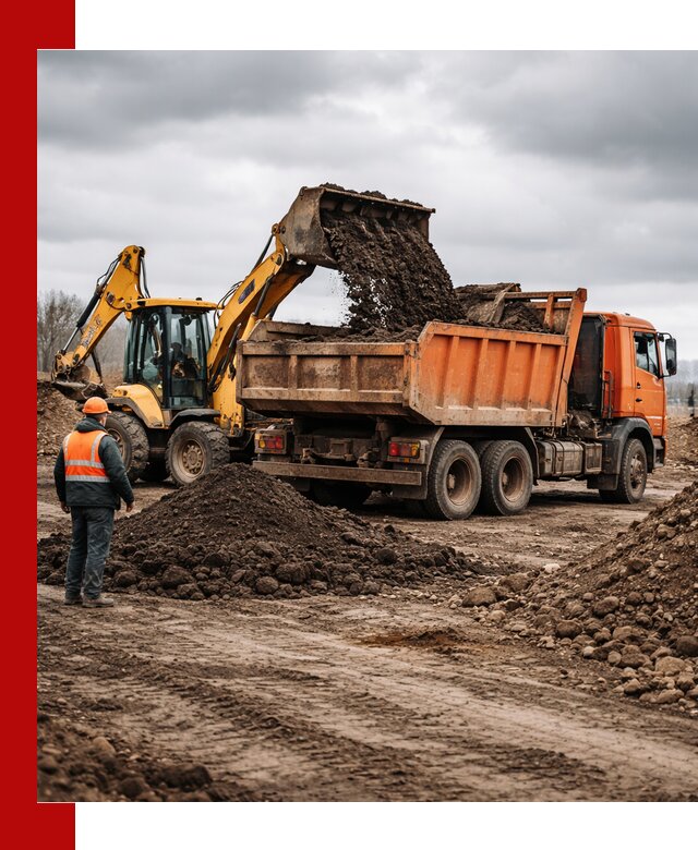 Вывоз грунта и строительного мусора в Балашове грузовыми самосвалами